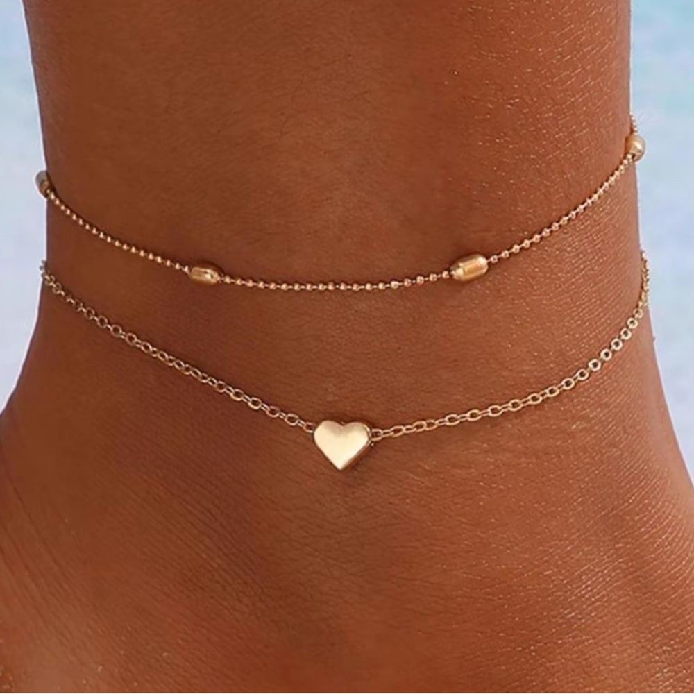 Gold ankle bracelet
